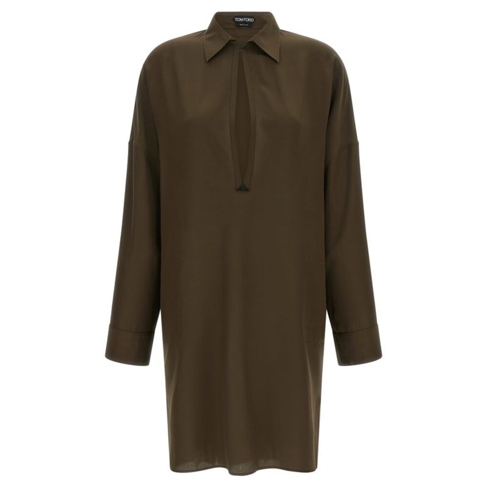 Tom Ford Bicolor Silk Midi Women's Dress